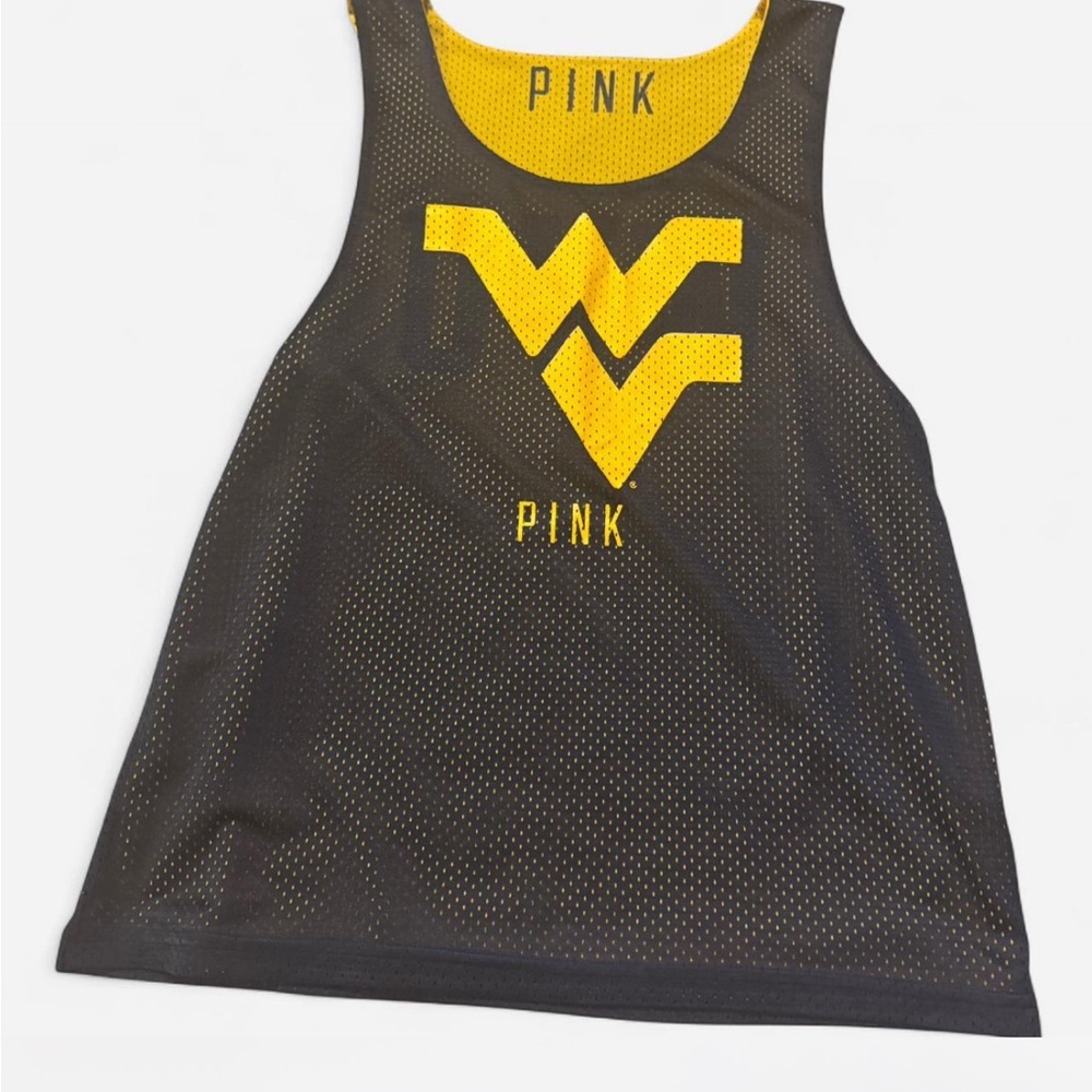 Reversible WVU X VS PINK Lacrosse Pinnie
